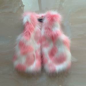 Chaleco de Piel Sintética para Niñas, sin Mangas, Cálido y a la Moda para Invierno, Colorido, Estilo Macaron, Pedido de Muestra - Product Image 1