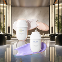 Botella de Plástico Blanca de Lujo de 30 ml para Protector Solar con Tapa Transparente, Envase Ovalado con Bomba Dosificadora para Lociones, Bajo MOQ
