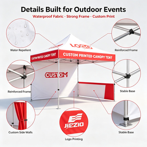 Tente publicitaire personnalisée, imperméable, en Oxford 600D, avec structure en aluminium, pour l'extérieur, tente de stand d'exposition OEM ODM, logo personnalisé - Product Image 4