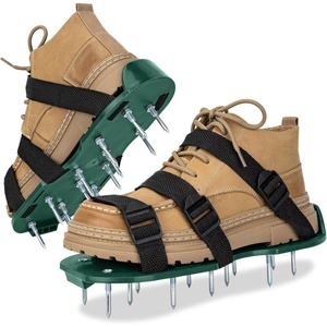 Chaussures aérateuses <span class=keywords><strong>de</strong></span> pelouse à 13 pointes, sangle réglable, vert/noir, profondeur <span class=keywords><strong>de</strong></span> piquage <span class=keywords><strong>de</strong></span> 4,2 cm pour l'aération du <span class=keywords><strong>gazon</strong></span>, l'entretien du sol et <span class=keywords><strong>de</strong></span> la pelouse, la maintenance du jardin - Product Image 2