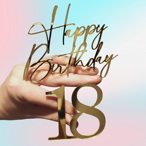 Decoración de Pastel de Acrílico para <span class=keywords><strong>Cumpleaños</strong></span> Número <span class=keywords><strong>18</strong></span>, Decoración para Mesa de Postres, Inserto Decorativo para Pastel, Adornos para Pastel - Product Image 2