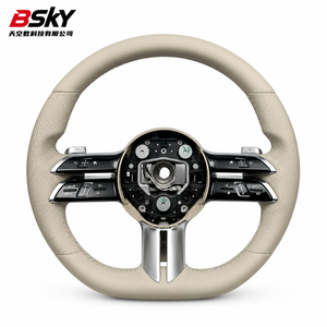 Volante de Cuero Premium para Mercedes-Benz W205 C300 C63 W213 E 300 W22 2 S 500 X2 53 GLC 300 C2 53 <span class=keywords><strong>G</strong></span> LC43 <span class=keywords><strong>A205</strong></span> C205 Beige - Product Image 3