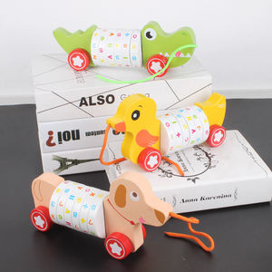 Preschool Baby Walking Training Wooden Duck <strong>Dog</strong> Crocodile Push/pull <strong>Toys</strong> <strong>Walkers</strong> for Toddlers - Product Image 2