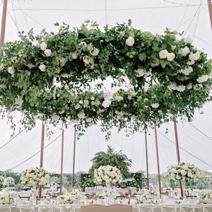 結婚式の装飾結婚式のステージの装飾のための天井の緑の植物をぶら下げている造花の壁の花 - Product Image 5