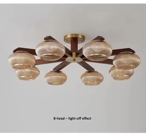 Lampadari in Stile Cinese per Soggiorno, Sala da Pranzo e Camera da Letto, Illuminazione Decorativa di Lusso in <span class=keywords><strong>Legno</strong></span> di <span class=keywords><strong>Noce</strong></span> - Product Image 4