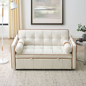 Sofá Cama de Tela de Estilo Italiano Moderno, Plegable, de Esquina Recta, Mueble de Doble Uso para Apartamentos Pequeños, Sala de Estar y Hogar - Product Image 2