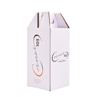 Caja de Cartón Corrugado para Botellas de Vino, Whisky y Vodka con Logotipo Personalizado en Lámina Dorada, Laminación Mate, Troquelada, Blanca, Portátil y Ecológica