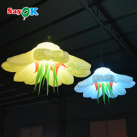Sayok publicité gonflables LED fleurs suspendues fleur gonflable géante pour la décoration