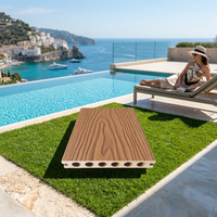 Planche de terrasse WPC moderne en chêne, gaufrée 3D, lisse, antidérapante, à clipser, étanche, écologique, ignifuge, résistante aux fissures, garantie 5 ans