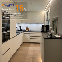 Meubles de cuisine modernes style Shaker en contreplaqué, unités murales et de base pour la rénovation de la maison, résistants à l'eau et écologiques