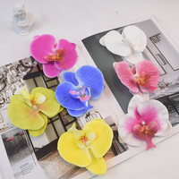 Taartdecoratie Bloem 3D Geprinte Lijm Afgewerkte Tactiele Zijde Phalaenopsis Orchidee Enkelvoudige Bloem DIY Snoepdoos Accessoire 50 Stuks