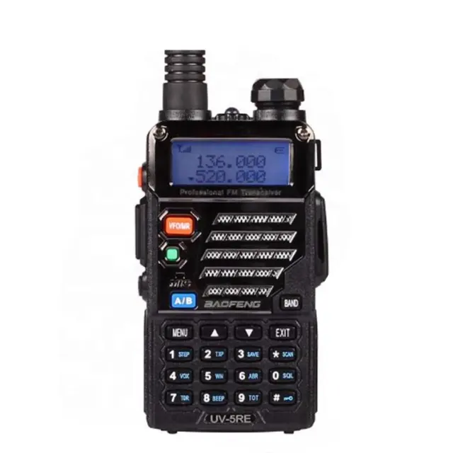 5 Wát Baofeng UV-5RE nghiệp dư đài phát thanh 136-174 & 400-520MHz VHF UHF 1800mAh VOX FM ham thu phát cầm tay