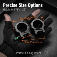Anneaux de montage pour lunette TYPHON Optics 20mm/11mm en alliage d'aluminium, tactiques, étanches, durables, avec niveau à bulle intégré, accessoires de chasse