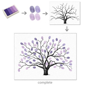 Toile personnalisée peinture d'empreintes digitales livre d'or de mariage cadeaux de mariage DIY Comunion décorations de fête d'<span class=keywords><strong>anniversaire</strong></span> - Product Image 5