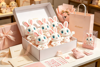 Boneka Hewan Kelinci Lucu Isi Dakron untuk Dekorasi Kamar OEM ODM Boneka Plush Kustom