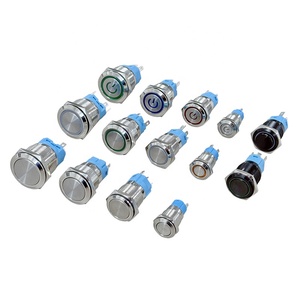 Interruttore a pulsante <span class=keywords><strong>Jinxing</strong></span> 2026 da 12mm-22mm, a ritenuta o momentaneo, illuminato, impermeabile IP65, 1NO - Product Image 1