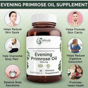 カスタマイズされた天然有機イブニングプリムローズオイル、脂肪酸由来ソフトカプセル、神経と心臓の健康をサポート - Product Image 2