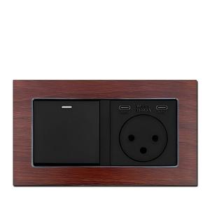 Interruptor de Pared Moderno con 1 Botón Táctil de 1 Vía, 10A 240V, Toma de Corriente, Puertos USB Tipo C, Panel de PC Smart Life - Product Image 2