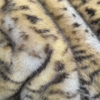 Tissu en fausse fourrure de vison double face à imprimé léopard, 100% polyester, poils courts, pelucheux, luxe, pour manteaux, couvertures, décoration intérieure