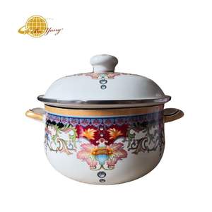 Boyang Pot <span class=keywords><strong>de</strong></span> ragoût <span class=keywords><strong>de</strong></span> <span class=keywords><strong>dinde</strong></span> en émail avec Pot <span class=keywords><strong>de</strong></span> soupe à deux oreilles couvercle en émail <span class=keywords><strong>de</strong></span> fleur différente - Product Image 2