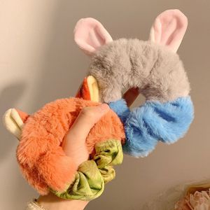 Lindo Animal <span class=keywords><strong>Paradise</strong></span> Fox Orejas de conejo Fluffy Hair Tie Plush Large Scrunchie Accesorio para el cabello para mujeres Hecho de material de acetato - Product Image 1