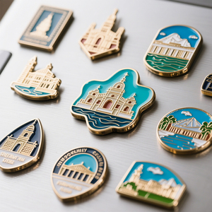 Logo personalizzato Logo Souvenir città magnetico magnete da frigorifero turis Souvenir in metallo bandiera magneti da frigo - Product Image 6