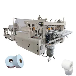 Automatic punching rewinding toilet paper bathroom tissue roll production machinery / maquina de hacer papel para bao