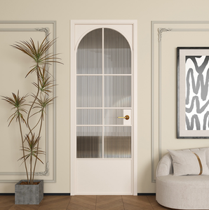 <span class=keywords><strong>Porte</strong></span> intérieure en bois massif et verre, style minimaliste français, isolation phonique, surface finie, ouverture latérale, pour villa, garantie 5 ans - Product Image 3