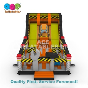 Parque inflable divertido de calidad para niños con tema de construcción para interiores y exteriores - Product Image 4