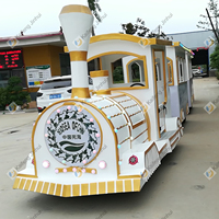 Train électrique en acier durable pour les centres commerciaux utilisation arrière-cour publique nouvelle locomotive extérieure monte train touristique