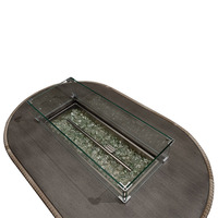Table de jardin Sigarten prête à être expédiée, foyer extérieur au gaz sans fumée, en rotin avec table d'appoint