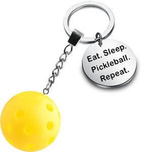 Lilangda 2024 personnalisé Pickleball porte-clés en acier inoxydable Sport porte-clés avec Mini pagaie métal cadeau ornement accessoires - Product Image 4