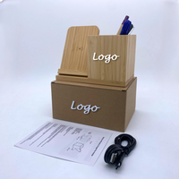 Nouvelle station de charge sans fil durable en bambou et bois, deux-en-un, couleur et taille personnalisables, marque XHY, utilisation à domicile/au bureau, ornement de bureau