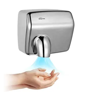 Secador de mão automático para banheiro, aço inoxidável durável à prova de vandalismo 304 de alta velocidade
