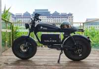 Vélo Électrique Tout-Terrain Haute Vitesse 3000W Sans Balais avec Pneus Larges et Freins à Disque pour Adultes, Batterie Lithium 48V, Style Rétro Cafe Racer, Vélo Urbain