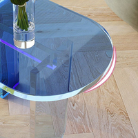 Table de café en acrylique, nouveau design, prix de gros, table d'appoint de style moderne, canapé en forme de c, table d'appoint