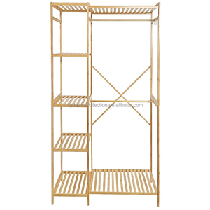 Clean Display SYT Sturdy Bamboo Clothing <strong>Rack</strong> for Entryway Landing Zone Removable Hook Organizer Shelf for Bag Corner - Product Image 3