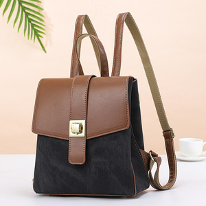 PU Waterproof Zipper Closure Internal <b>Frame</b> Single Shoulder Practical Solid Color Female New Ladies Shoulder <b>Backpack</b> - Product Image 4