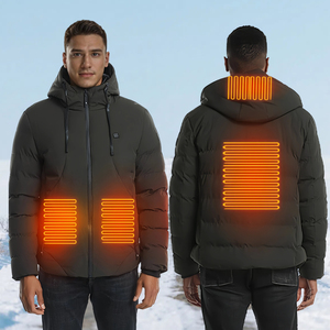 Giacca <span class=keywords><strong>Safari</strong></span> Unisex Personalizzata Antivento Impermeabile con Zip Lunga, Fornitura ODM Invernale, <span class=keywords><strong>Abbigliamento</strong></span> Imbottito Riscaldato USB Ricaricabile - Product Image 5