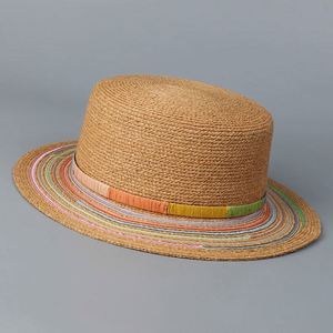 <b>Summer</b> New Bohemian Flat Top <b>Hat</b> with Sunstrip Colorful Fashionable Beach Sun <b>Straw</b> <b>Hat</b> - Product Image 6