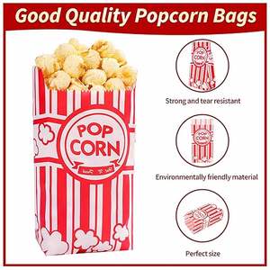 Bolsa de Papel Kraft Antigrasa para Palomitas de Maíz con Logotipo Personalizado Impreso en Flexografía Clásica, Empaque Biodegradable para Palomitas de Maíz y Alimentos - Product Image 2