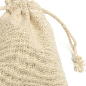 Reusable Foldable Washable Soft Cotton Fabric <b>Drawstring</b> Bags with Polyester Lining for Travel Shoes & Accessories Storage - Product Image 5