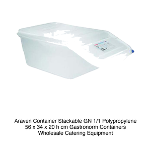 Polypropylene GN 1/1 Food <b>Storage</b> <b>Container</b> 22.6 L 56 × 34 × 20 h cm, <b>Stackable</b> Araven - Product Image 2