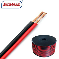 Câble audio stéréo MICROLINK, calibre 10 12 14 16 18 AWG CAT 3, rouge et noir, câble plat parallèle à 2 conducteurs, ruban flexible, CE