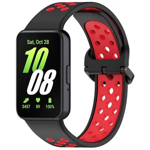 Bicolor Strap For Samsung Galaxy Fit 3 Smart Watch Two-Color Silicone Breathable Band Bracelet Wristband Fit3 Accessories Wrist