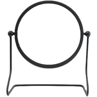Miroir de maquillage rond noir avec cadre en métal moderne, vente en gros