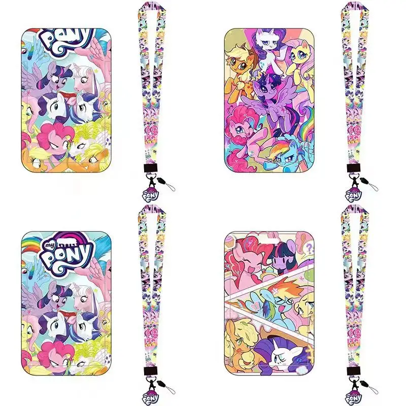 Wholesale Sublimation Comic Anime Figures horse Neck Strap With Id Card Holder Cartoon Lanyards For Student
