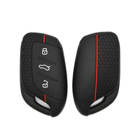 Étui et coque de clé de voiture en silicone RYHX léger à 3 boutons, motif nid d'abeille, pour MG Linghang & Roewe I5