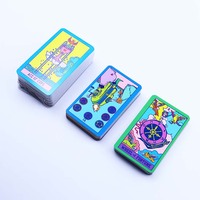 Cartes de tarot personnalisées sur le thème des chats avec bordure dorée, emballage cadeau écologique et durable