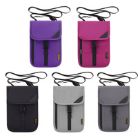 Pochette de voyage pour le cou, porte-passeport, porte-billets, sac anti-RFID, organiseur de documents